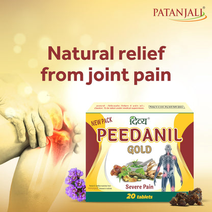 Patanjali Divya Peedanil Gold Herbal Supplement Tablets, 20 Count - packaging