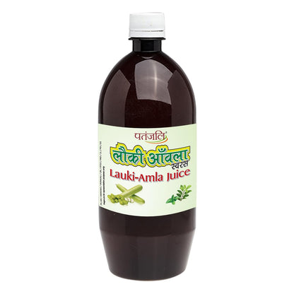 Patanjali Lauki Amla Juice, 1L, Bottle Gourd & Gooseberry Blend with Added Fiber