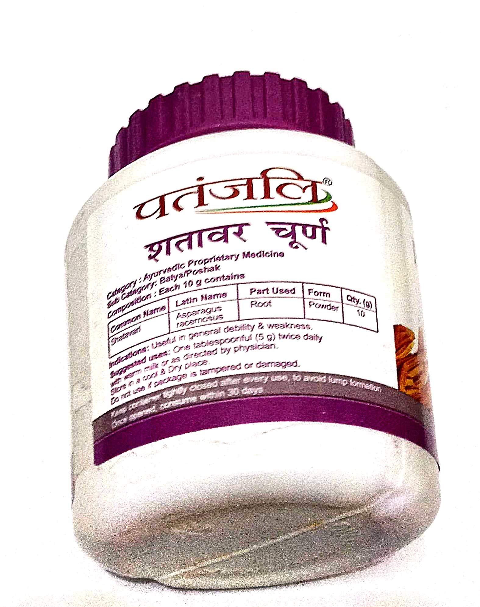 Patanjali Shatavar Churna, 100g (Pack of 2), Ayurvedic Herbal Powder - label detail