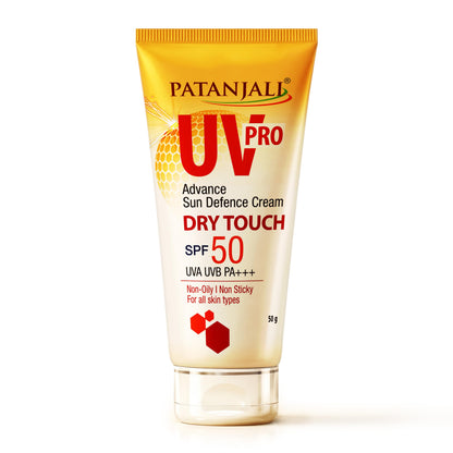 Patanjali UV Pro Advance Sun Defence Cream SPF 50 PA+++, 50g, Non-Oily Sunscreen for All Skin Types