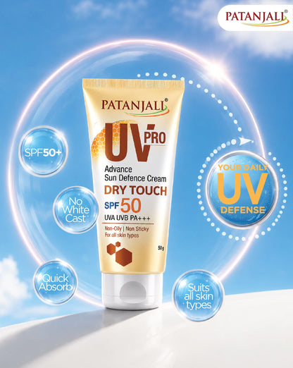 Patanjali UV Pro Advance Sun Defence Cream SPF 50 PA+++, 50g, Non-Oily Sunscreen for All Skin Types - ingredients panel