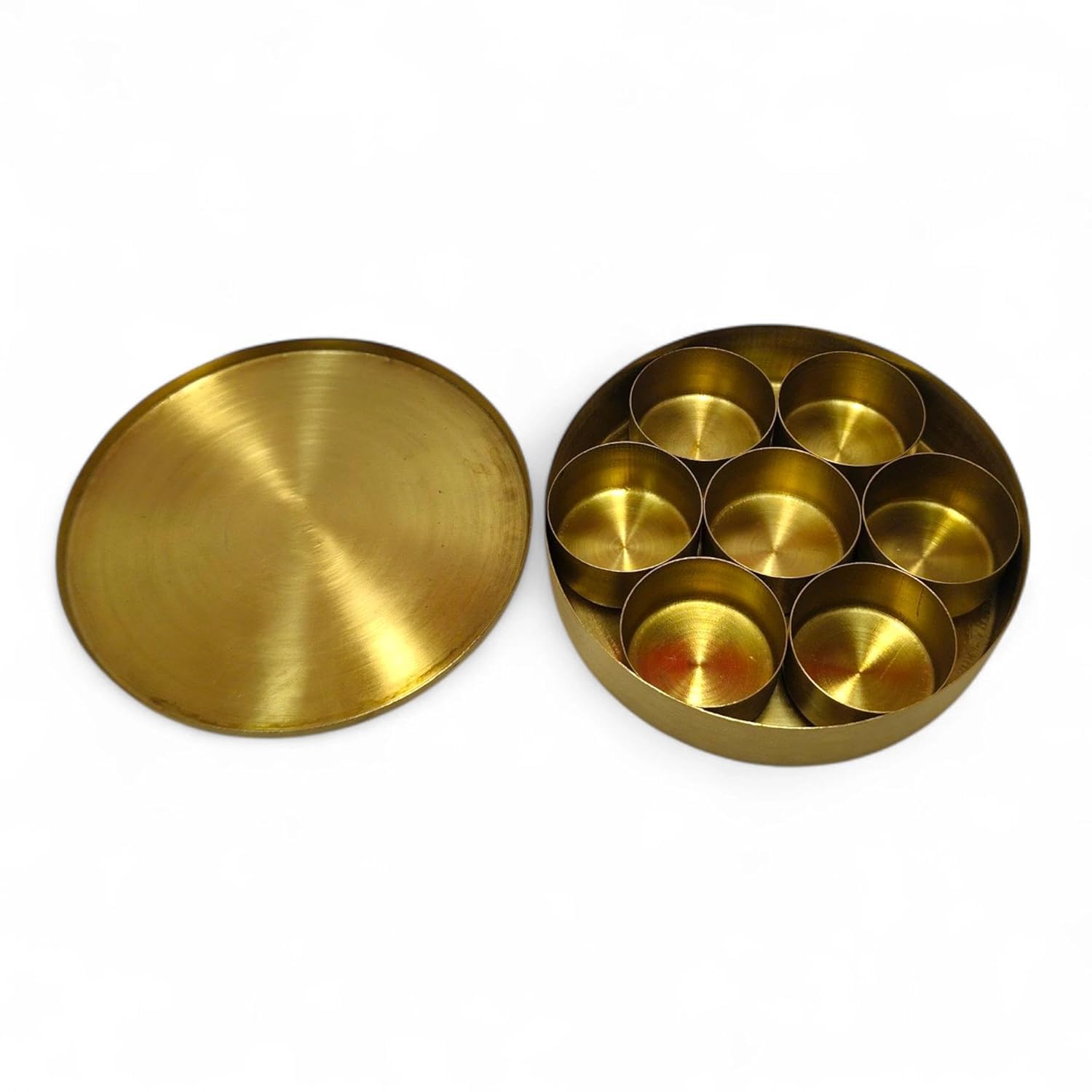 Patitpavan Brass Pooja Box with 7 Compartments, Traditional Storage Box for Puja Items - label detail