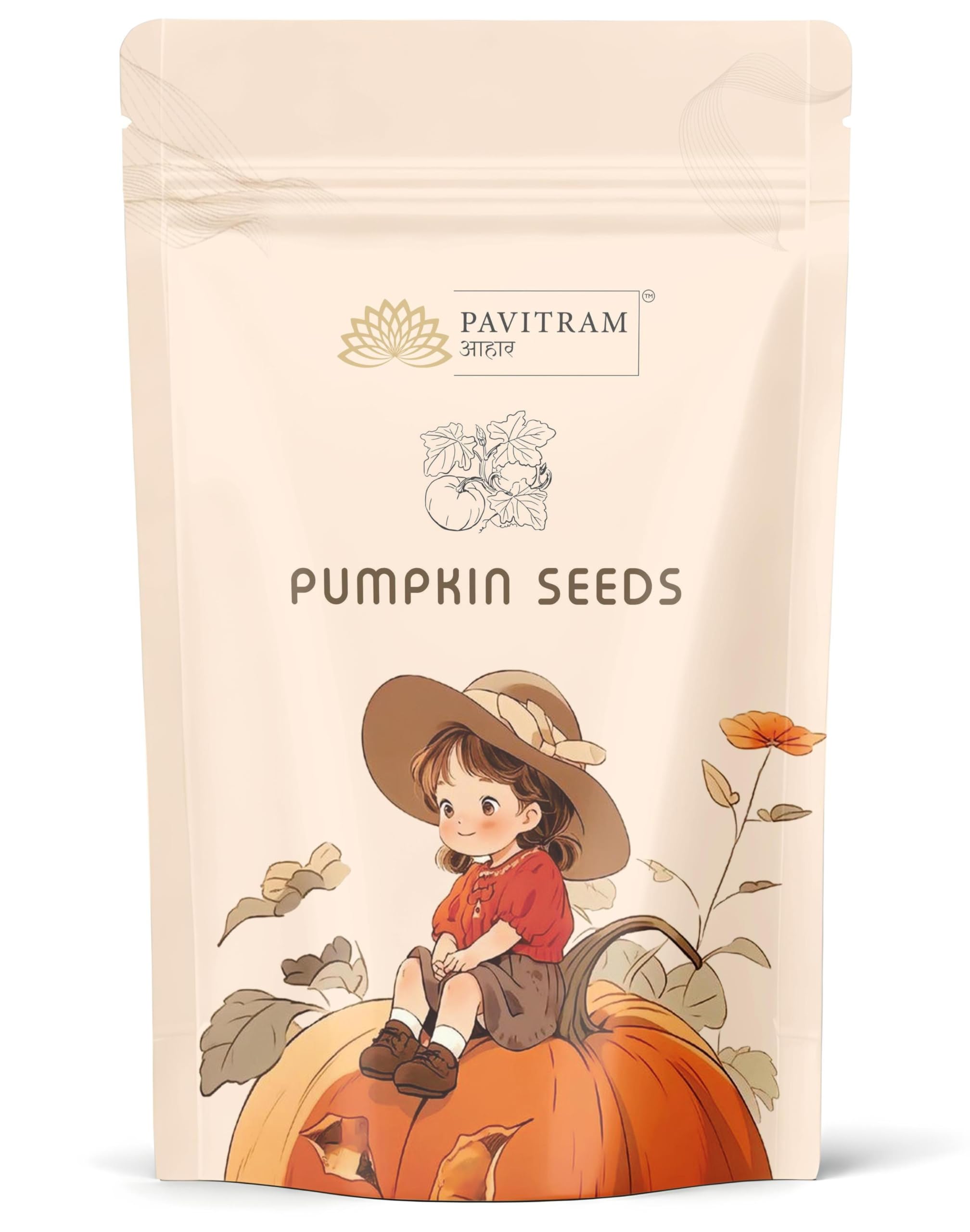 Pavitram Organic Pumpkin Seeds, 250g, Raw Unsalted Seeds