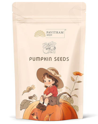 Pavitram Organic Pumpkin Seeds, 250g, Raw Unsalted Seeds
