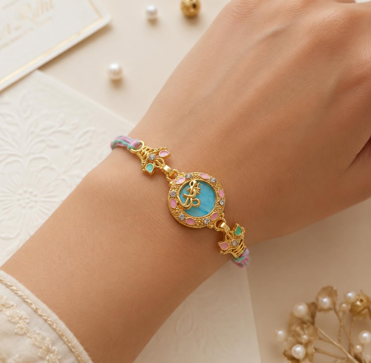 Peacock Colorful Feathers Designer Rakhi with Roli Pack - Rakhi for Brother, Bhaiya, Bhai (B0FH56C44K) - packaging