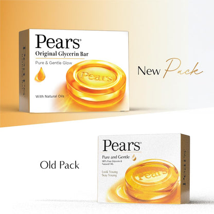 Pears Original Glycerin Soap Bar, 5 Bars (125g Each), Solid Soap, Paraben-Free - close-up detail