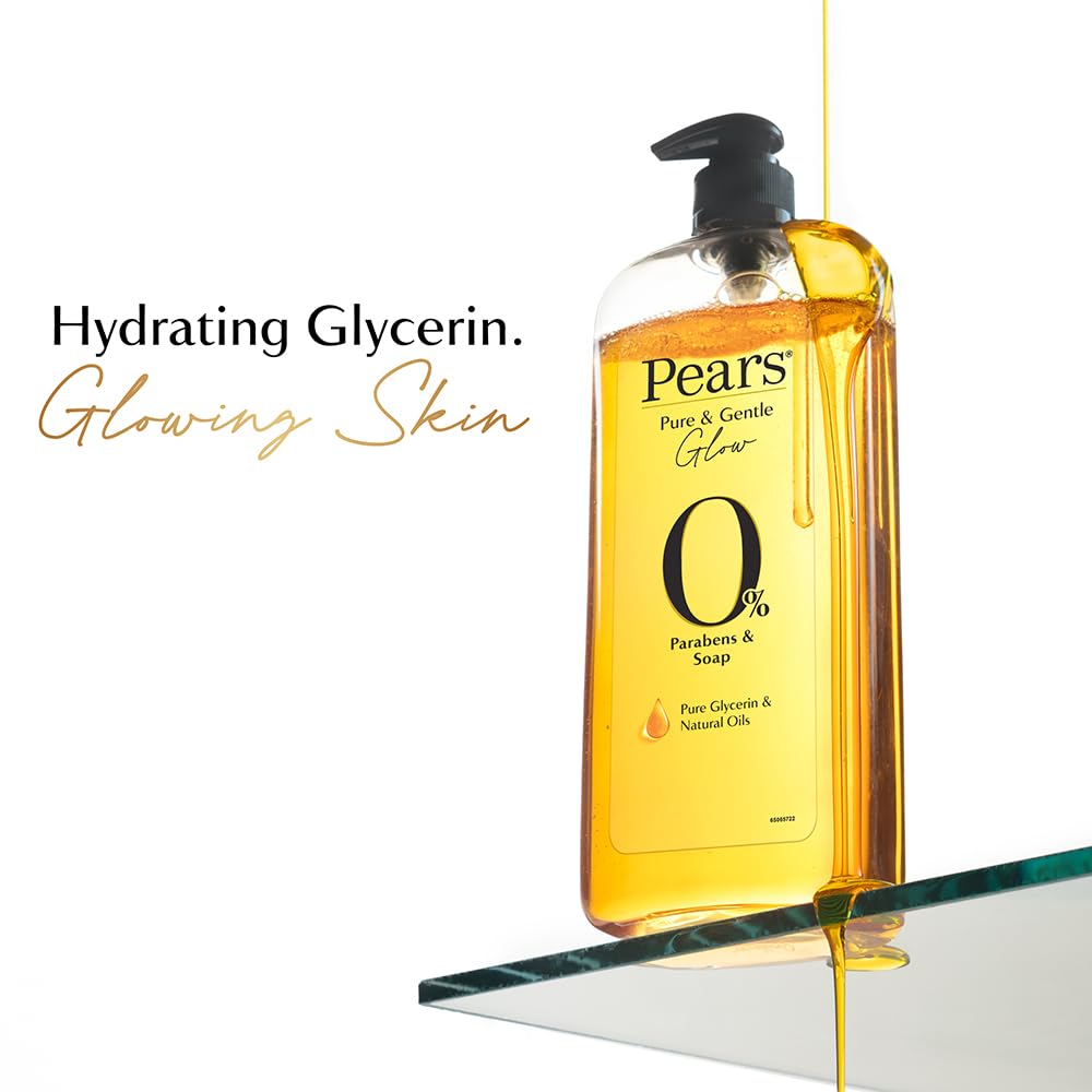 Pears Pure & Gentle Body Wash, 750 ml, with 98% Pure Glycerin & Natural Oils, Paraben-Free & Soap-Free - back view