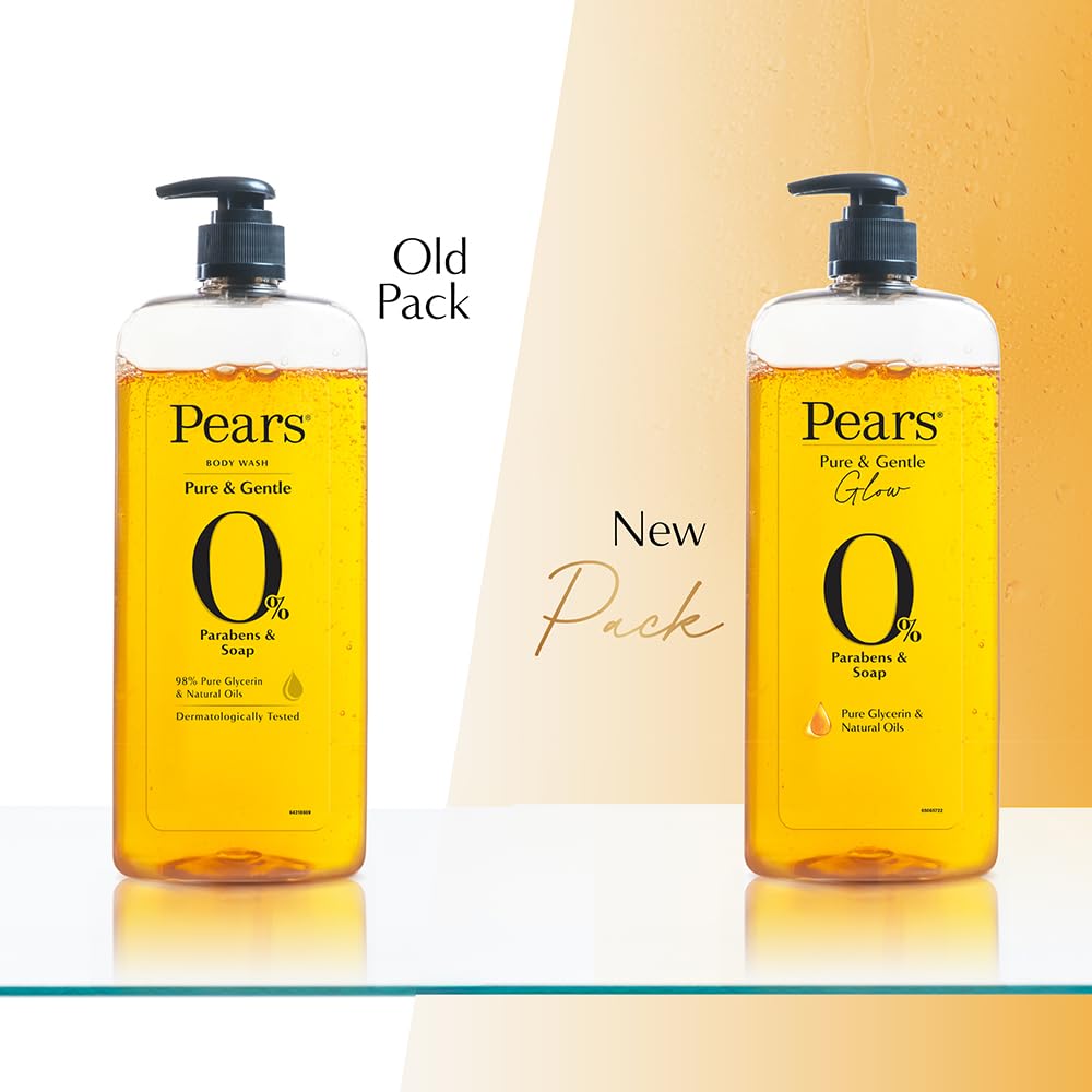 Pears Pure & Gentle Body Wash, 750 ml, with 98% Pure Glycerin & Natural Oils, Paraben-Free & Soap-Free - in use