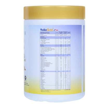 PEDIAGOLD PediaGold Plus Peptide Diet Nutritional Supplement Powder, Vanilla, for Kids, Whey Protein & DHA - back view (10)