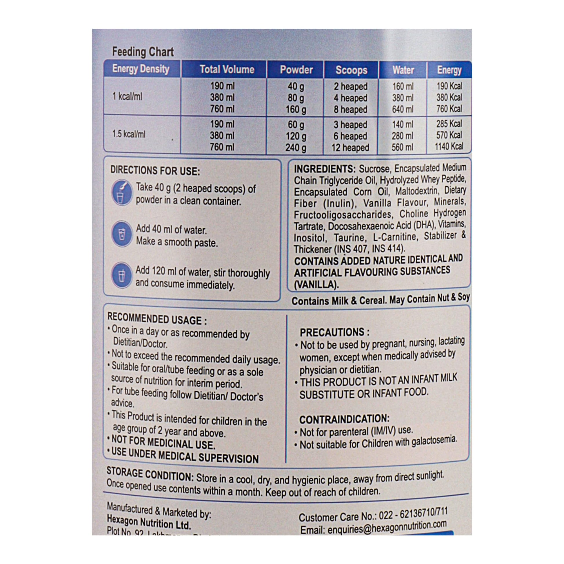 PEDIAGOLD PediaGold Plus Peptide Diet Nutritional Supplement Powder, Vanilla, for Kids, Whey Protein & DHA - packaging