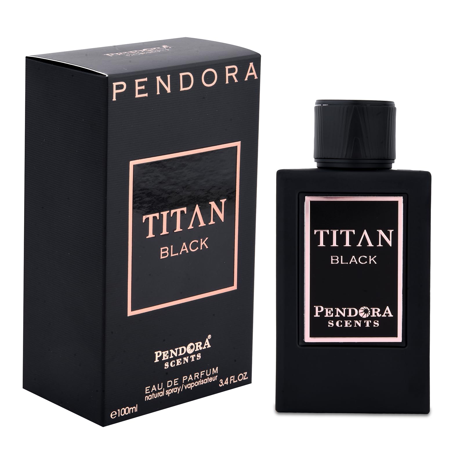 Pendora Scents Titan Black Eau de Parfum, 100ml Unisex Modern Liquid Perfume - front view