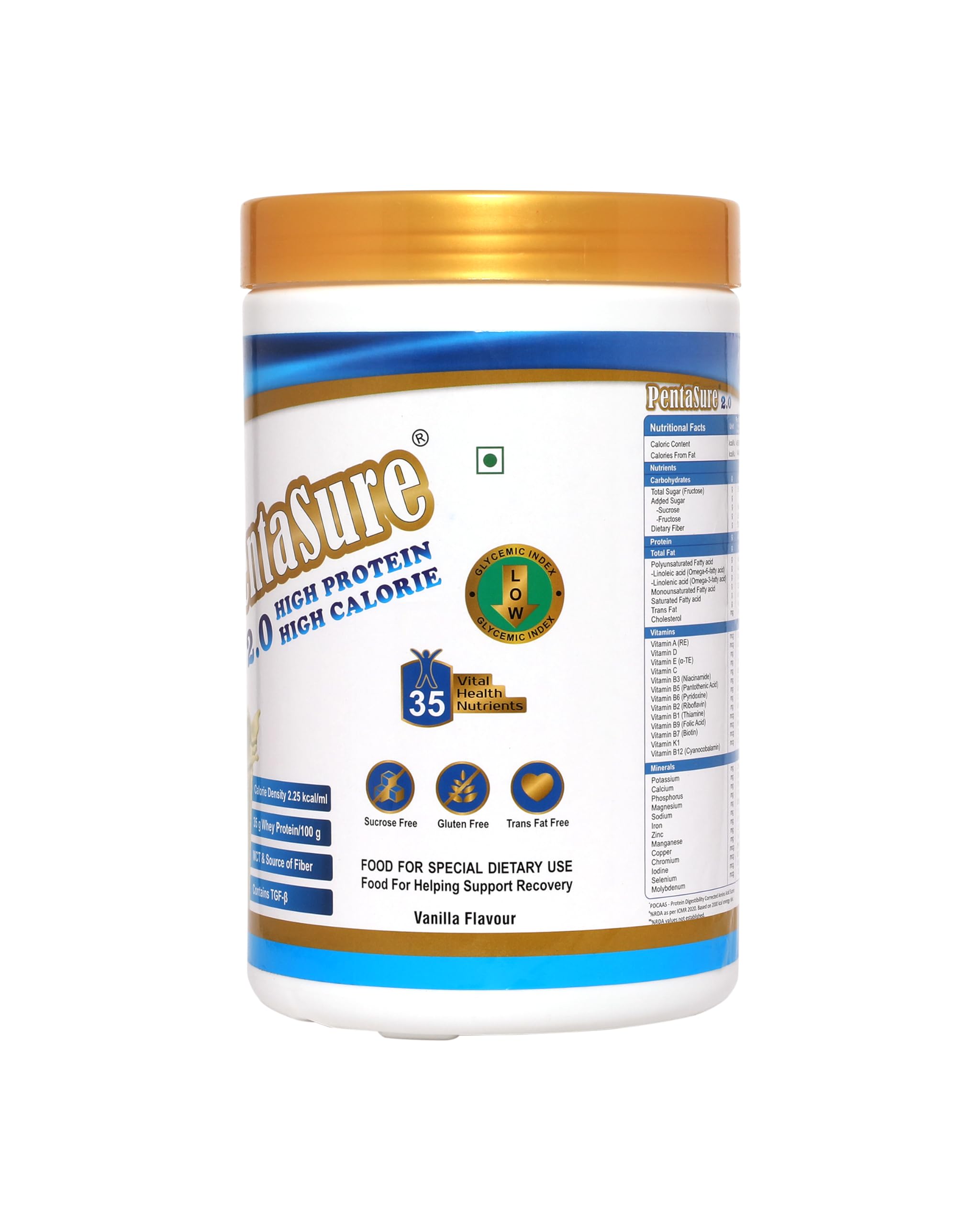 Pentasure 2.0 High Protein High Calorie Mass Gainer Powder, 100% Whey Protein, 34.7g Protein Per 100g, Multiple Sizes - packa