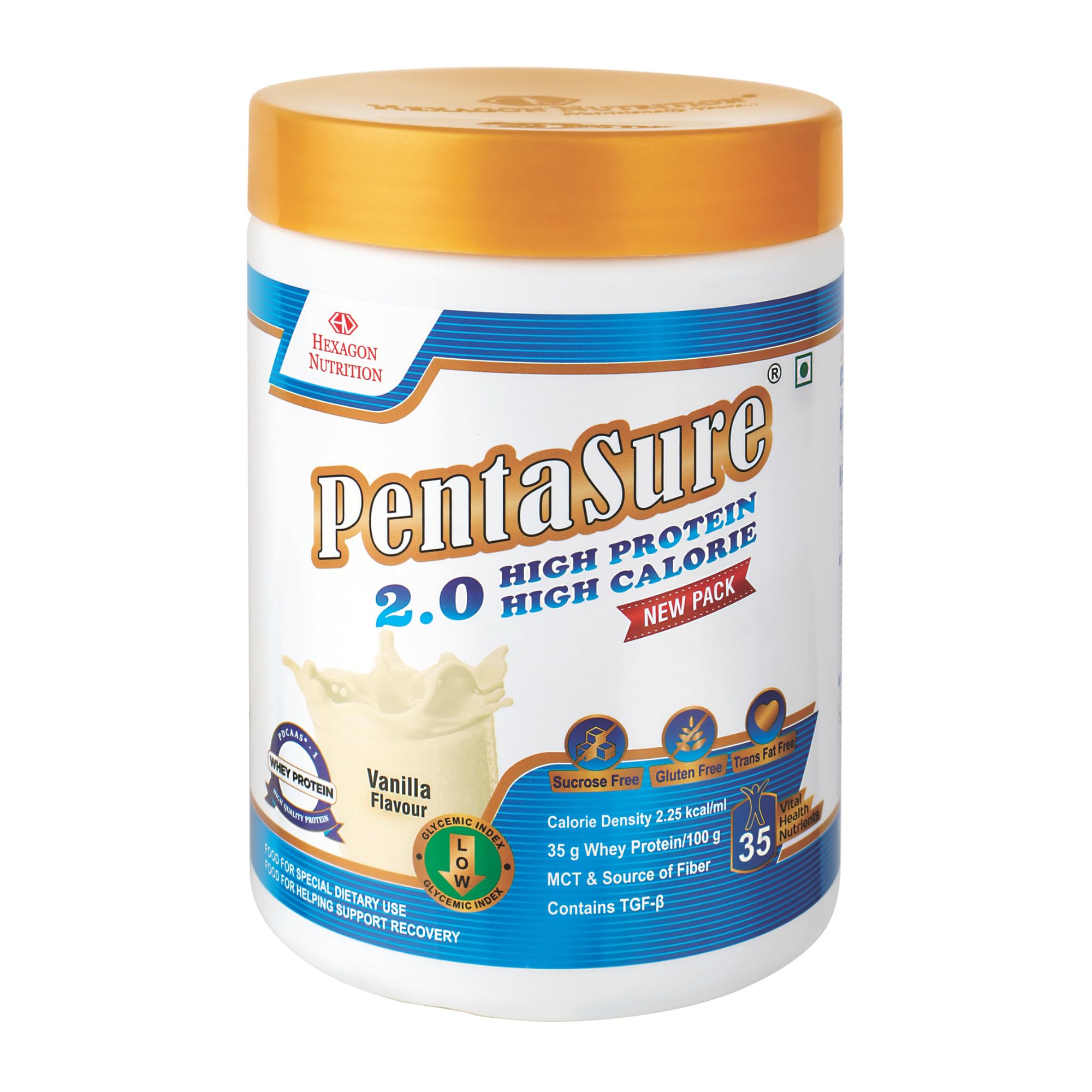Pentasure 2.0 High Protein High Calorie Mass Gainer Powder, 100% Whey Protein, 34.7g Protein Per 100g, Multiple Sizes (21)