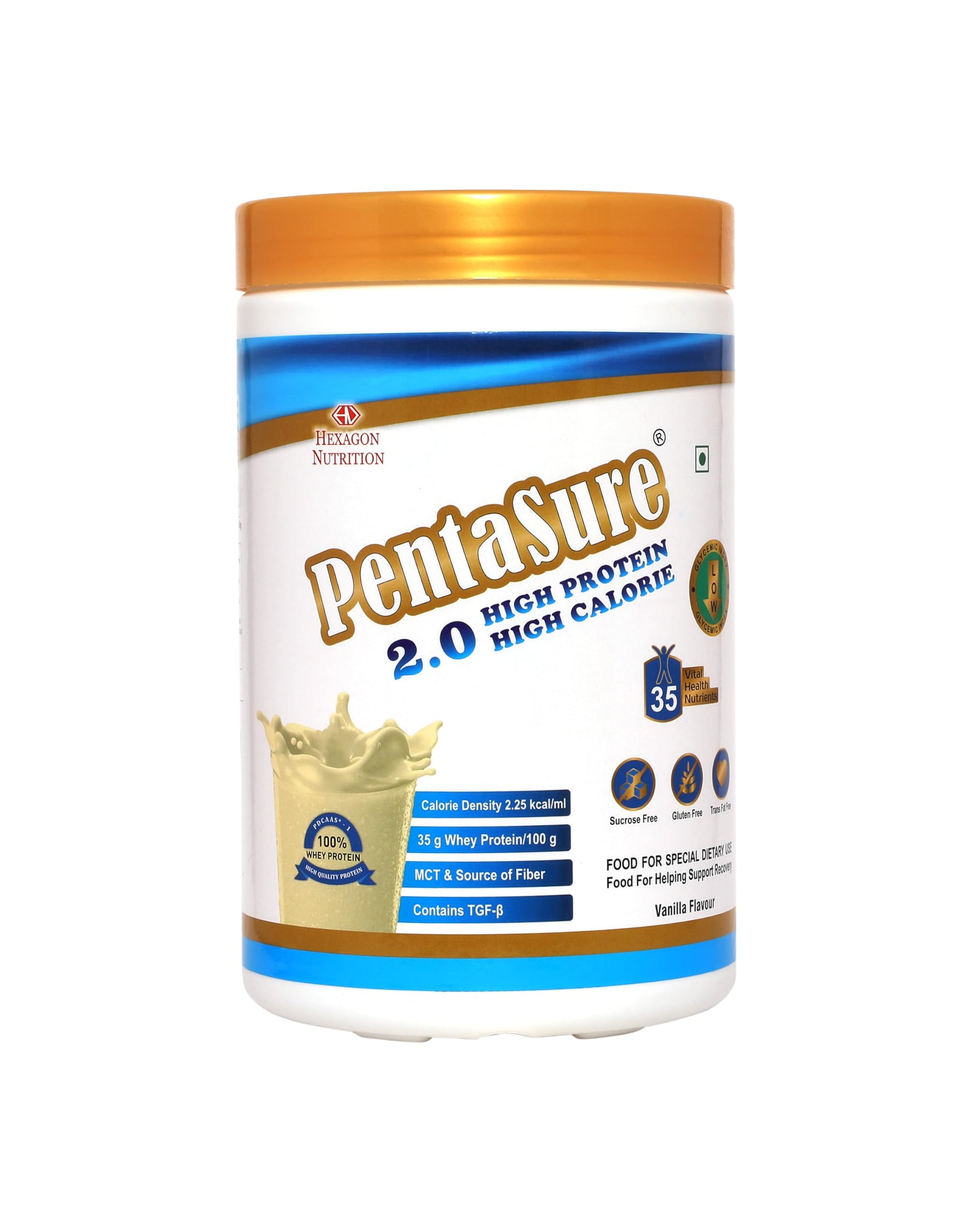 Pentasure 2.0 High Protein High Calorie Mass Gainer Powder, 100% Whey Protein, 34.7g Protein Per 100g, Multiple Sizes (7)
