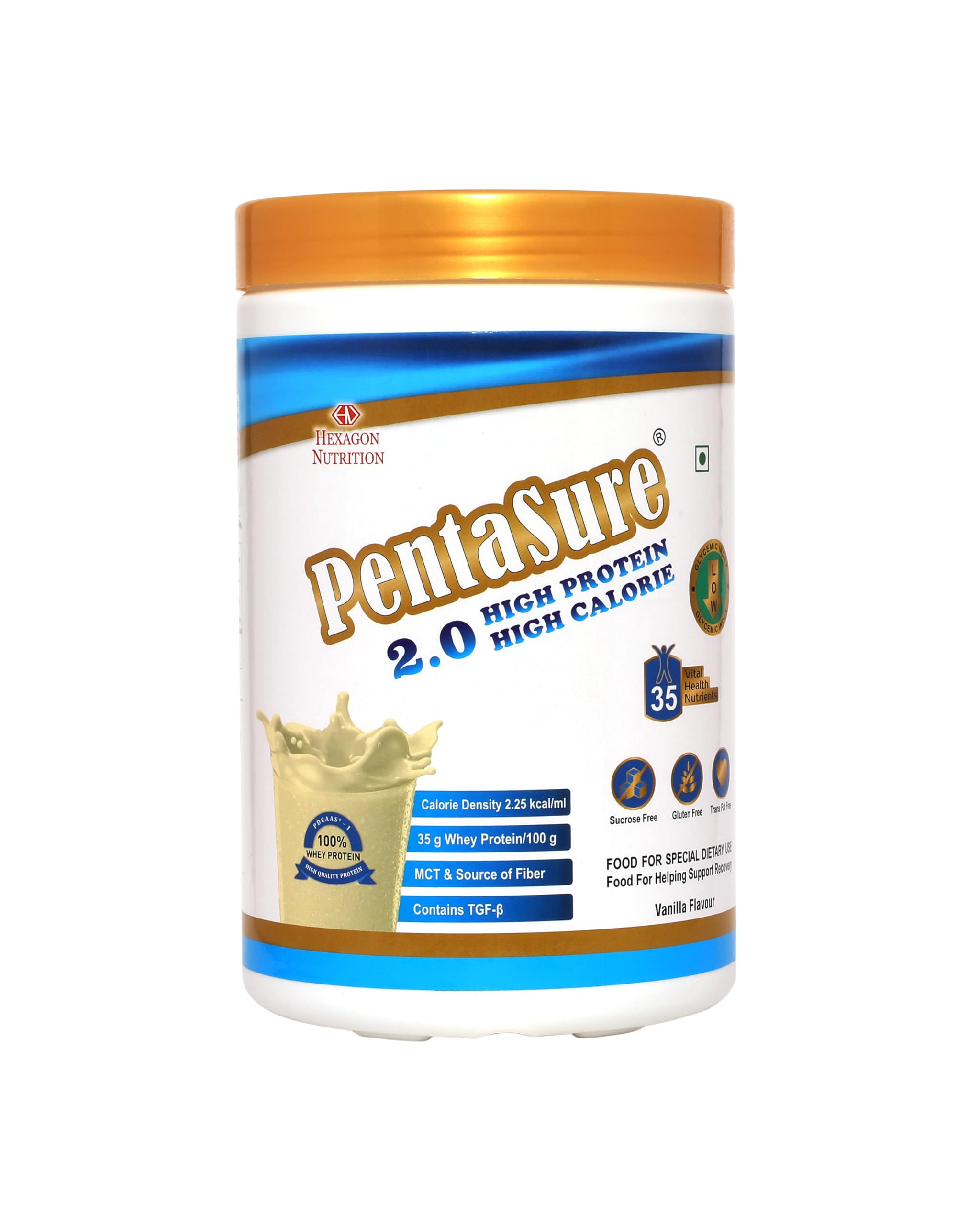 Pentasure 2.0 High Protein High Calorie Mass Gainer Powder, 100% Whey Protein, 34.7g Protein Per 100g, Multiple Sizes (7)