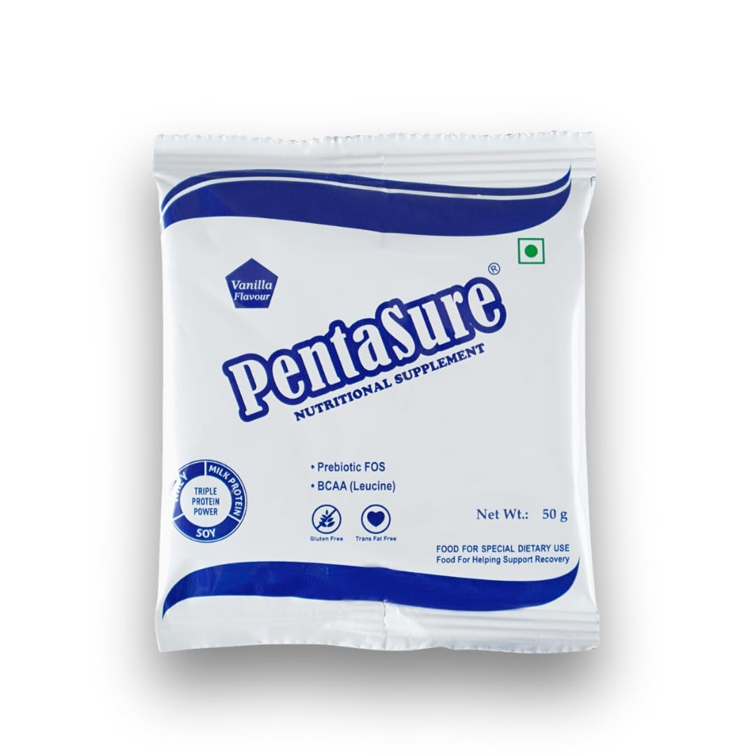Pentasure Complete Balanced Nutrition Protein Powder, Vanilla, 3P Blend, BCAA, Prebiotics - ingredients panel