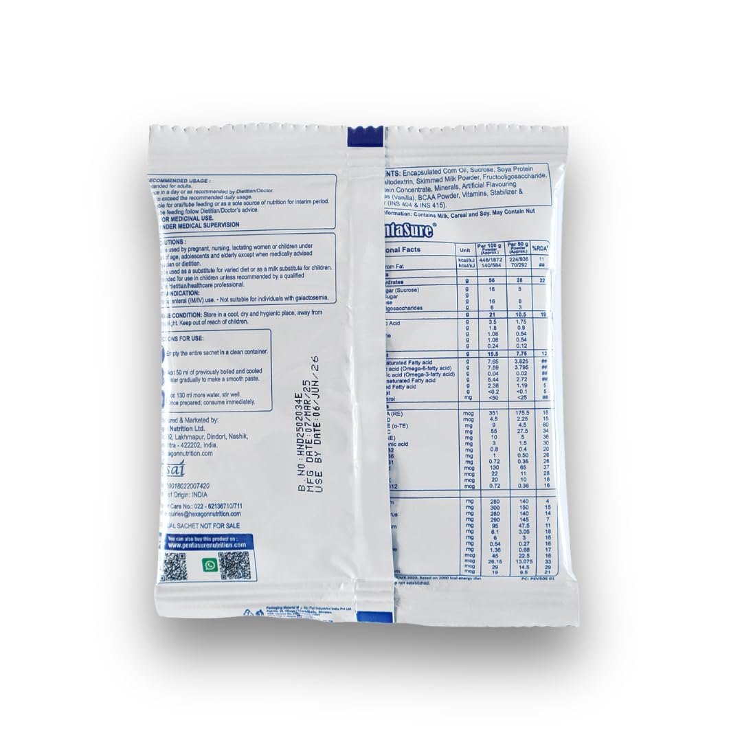 Pentasure Complete Balanced Nutrition Protein Powder, Vanilla, 3P Blend, BCAA, Prebiotics - close-up detail