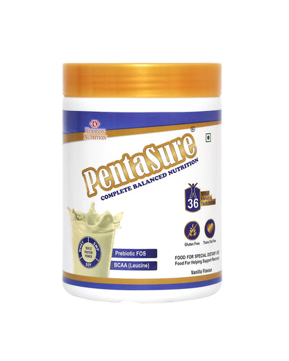 Pentasure Complete Balanced Nutrition Protein Powder, Vanilla, 3P Blend, BCAA, Prebiotics (15)