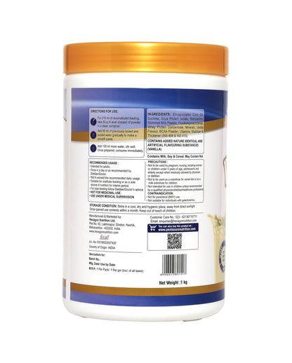 Pentasure Complete Balanced Nutrition Protein Powder, Vanilla, 3P Blend, BCAA, Prebiotics - front view