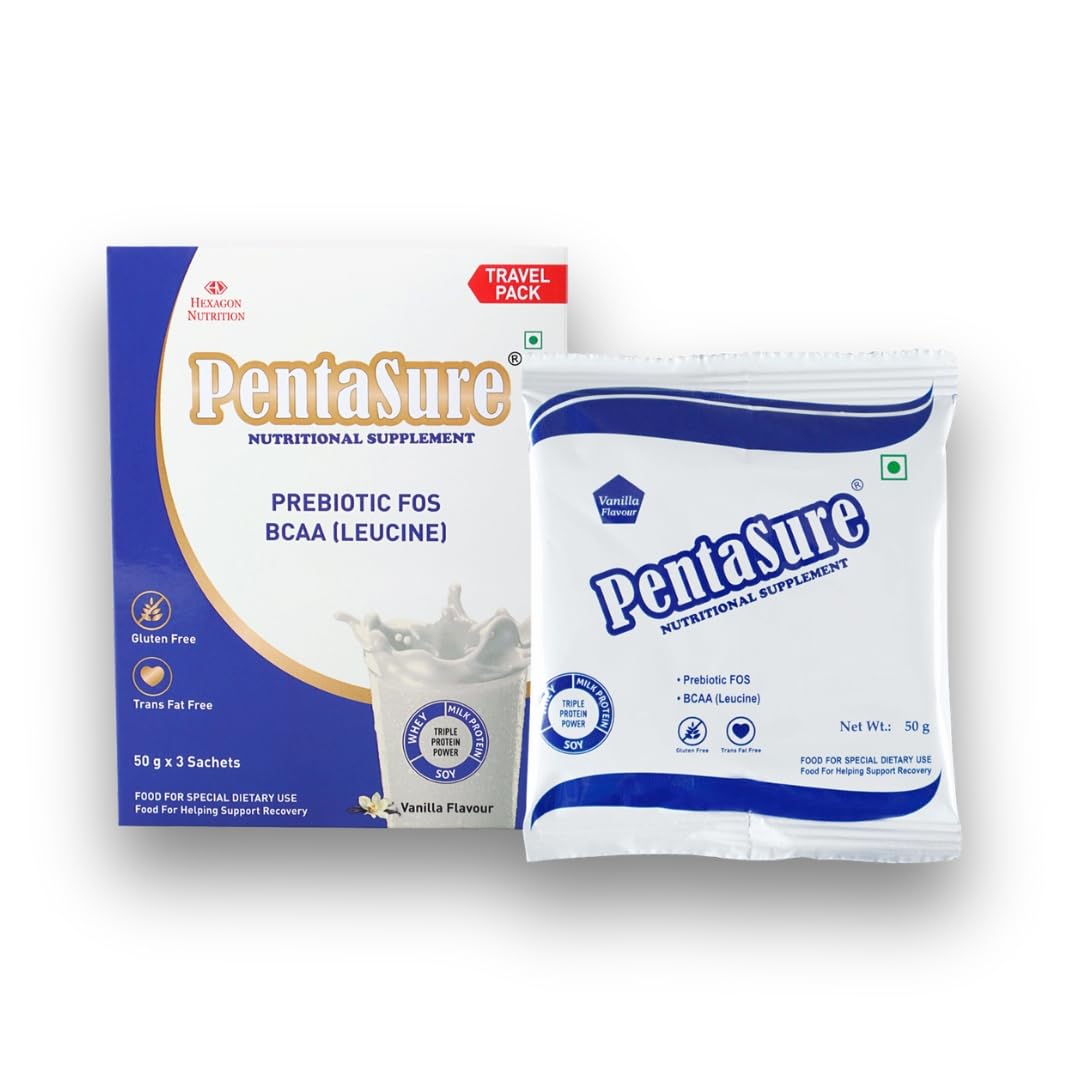 Pentasure Complete Balanced Nutrition Protein Powder, Vanilla, 3P Blend, BCAA, Prebiotics (7)