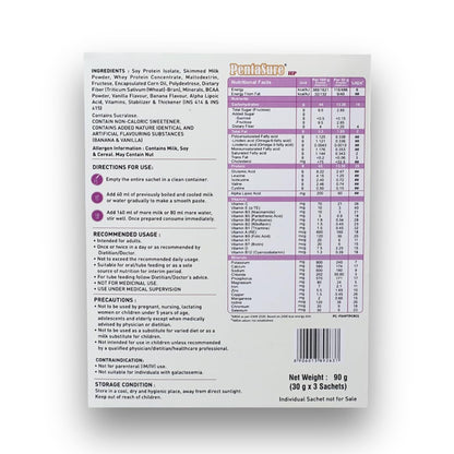 Pentasure HP Whey Protein Powder, 45g Protein per 100g, High Protein High Fiber Nutritional Supplement for Adults - back view