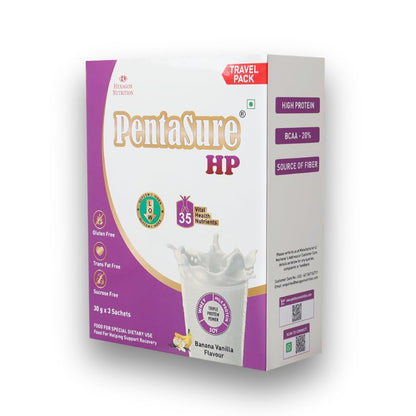 Pentasure HP Whey Protein Powder, 45g Protein per 100g, High Protein High Fiber Nutritional Supplement for Adults - packaging
