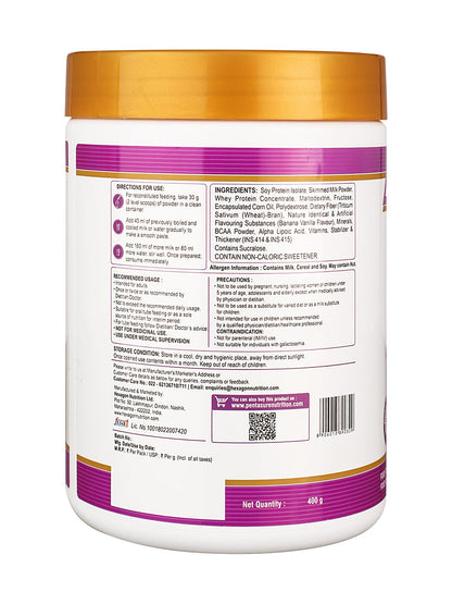 Pentasure HP Whey Protein Powder, 45g Protein per 100g, High Protein High Fiber Nutritional Supplement for Adults - back view