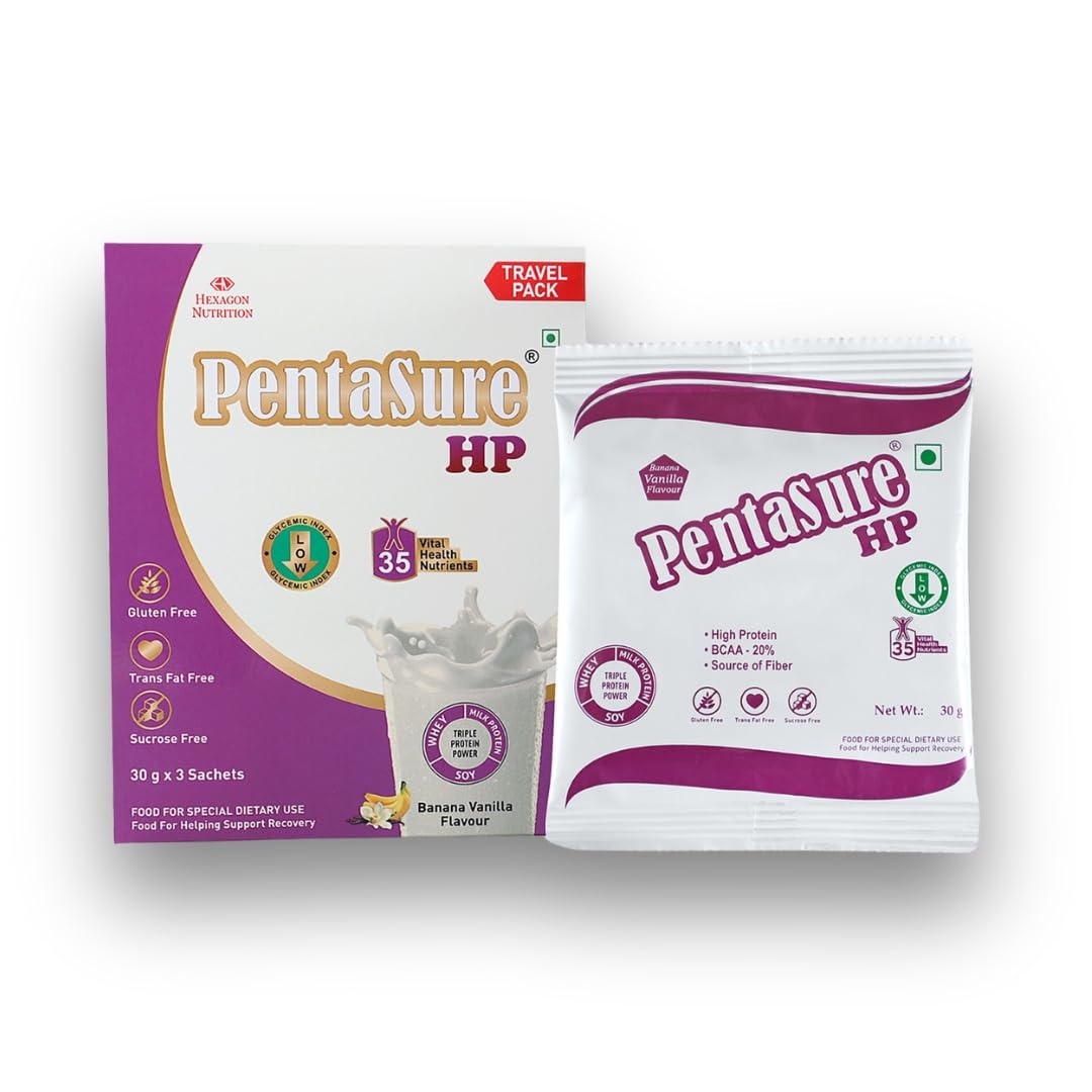 Pentasure HP Whey Protein Powder, 45g Protein per 100g, High Protein High Fiber Nutritional Supplement for Adults (8)
