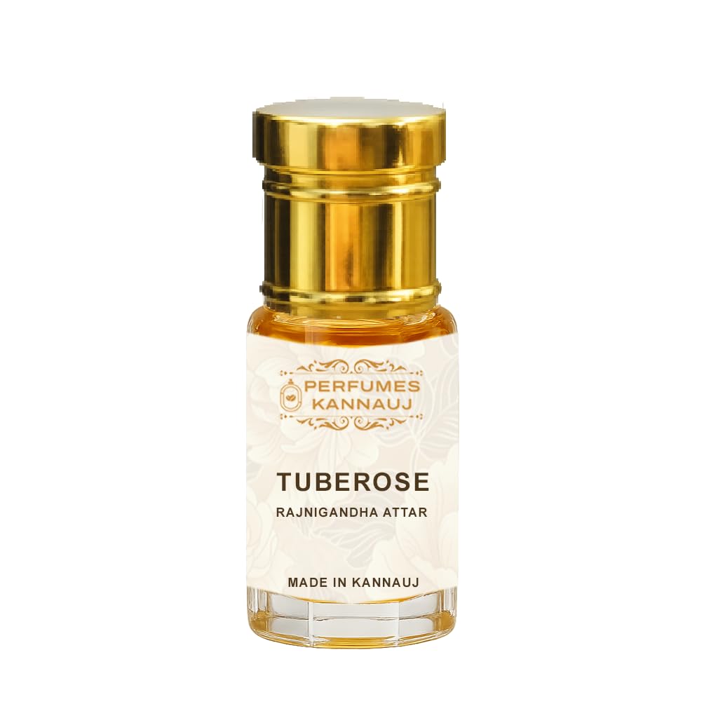 Perfumes Kannauj 5 Natural Flower Attars Combo Rose Tuberose Lavender Jasmine Plumeria Deg-Bhapka Distilled Alcohol-Free 250g