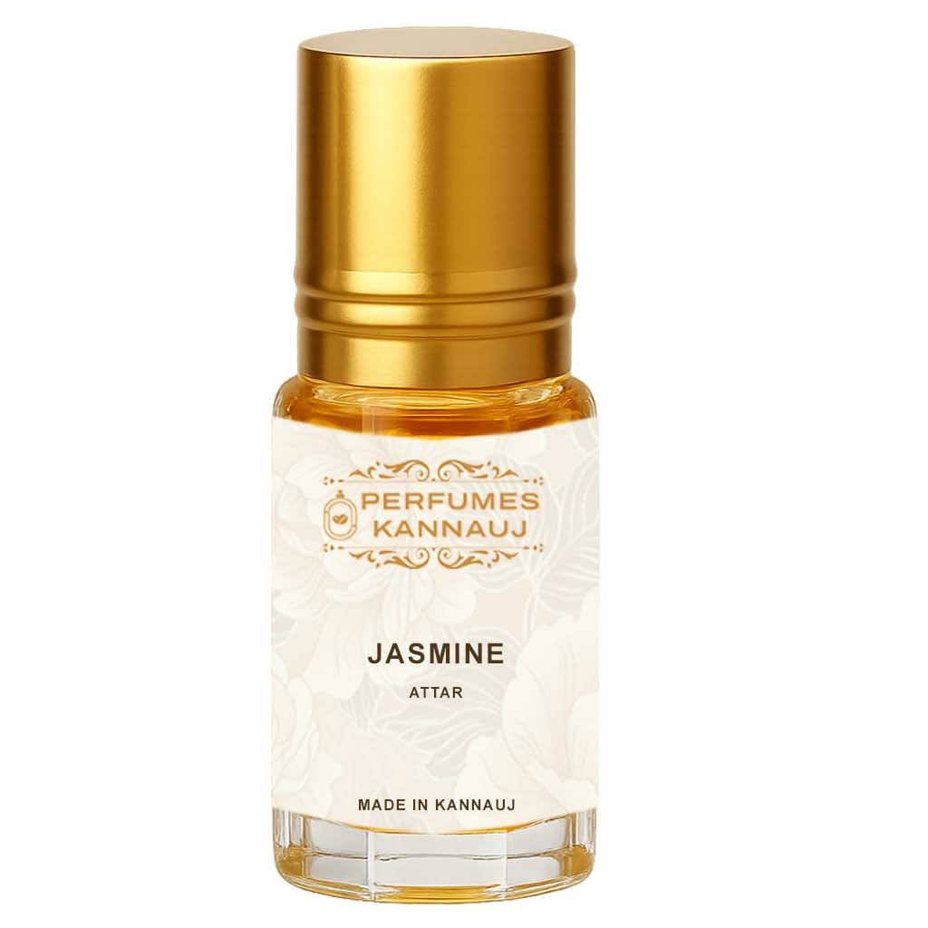 Perfumes Kannauj Jasmine Attar, Alcohol-Free Unisex Oil-Based Fragrance, 150g Bottle - front view