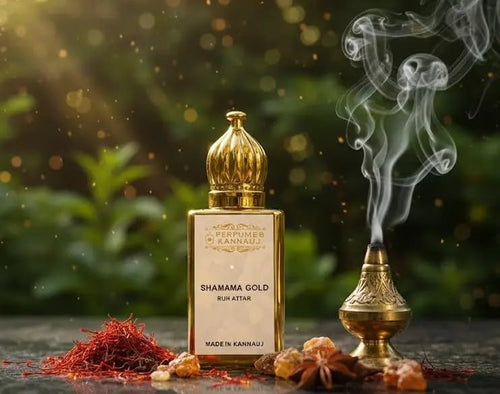 Perfumes Kannauj Shamama Gold Attar, 10ml, Traditional Indian Perfume Oil, Alcohol-Free, Unisex