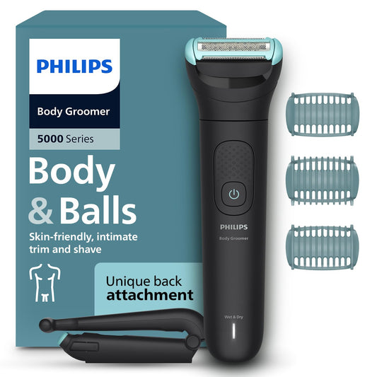 PHILIPS Body Groomer for Men, Electric Trimmer, 100 Min Runtime, Showerproof, 5-Yr Warranty, BG5475
