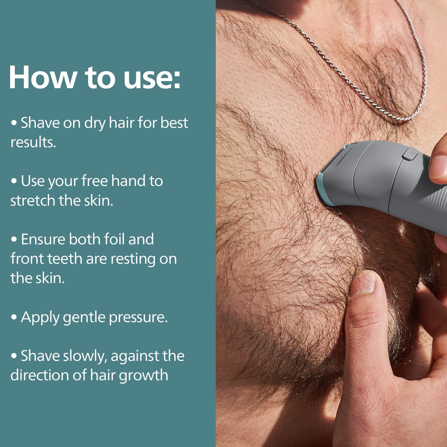 PHILIPS Body Groomer for Men, Electric Trimmer, 100 Min Runtime, Showerproof, 5-Yr Warranty, BG5475 - ingredients panel (18)