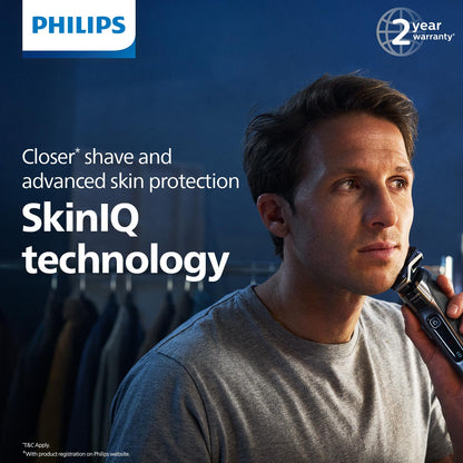 Philips Electric Rotary Shaver S7887/35 with SkinIQ Technology, 360-D Flexing Heads, Wet/Dry Use - front view