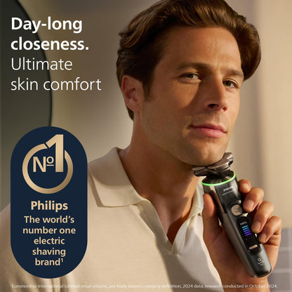 PHILIPS Men's Electric Rotary Shaver, SkinIQ Pro Tech, Lift & Cut, 5 Shaving Modes, App Connected, Black - back view