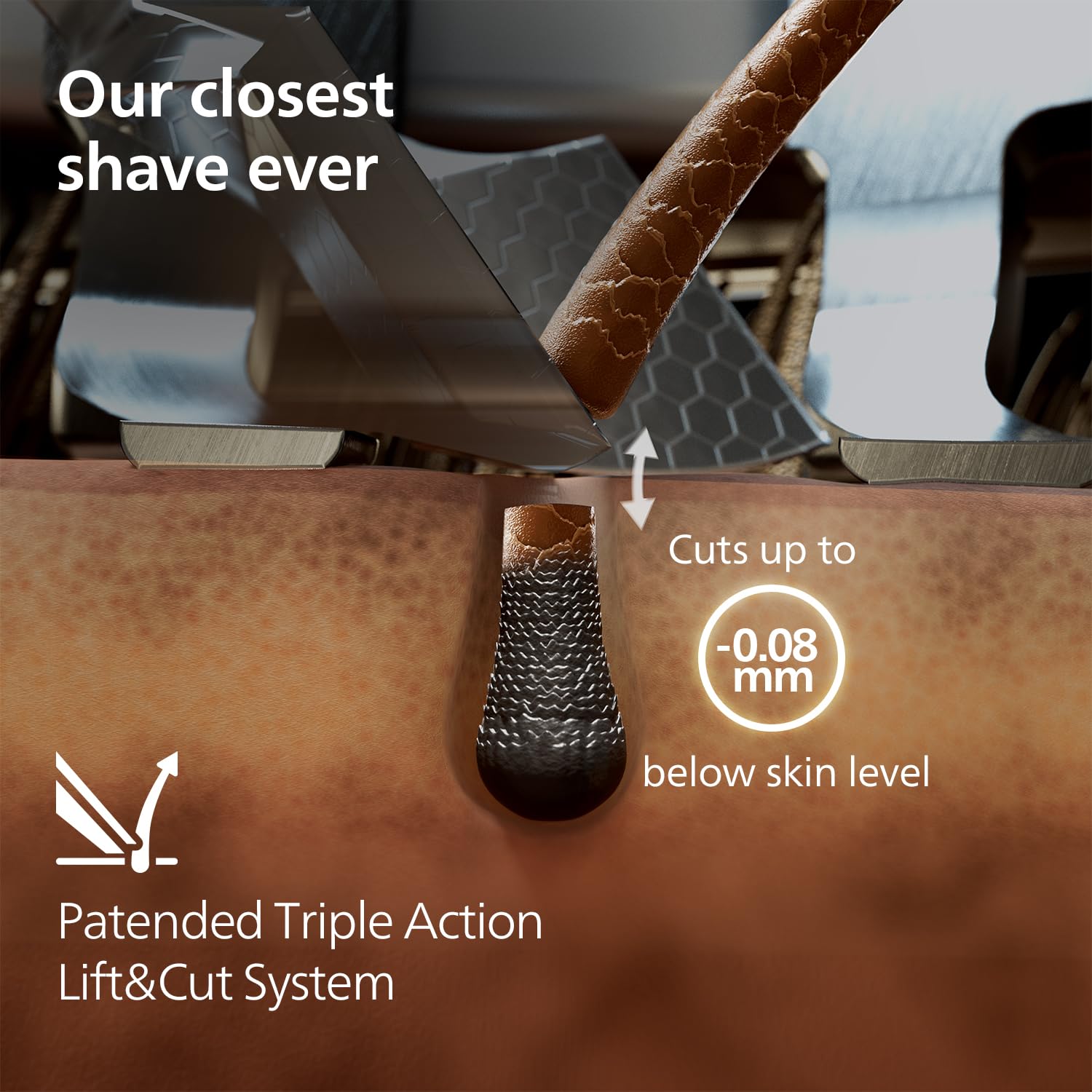 PHILIPS Men's Electric Rotary Shaver, SkinIQ Pro Tech, Lift & Cut, 5 Shaving Modes, App Connected, Black - label detail