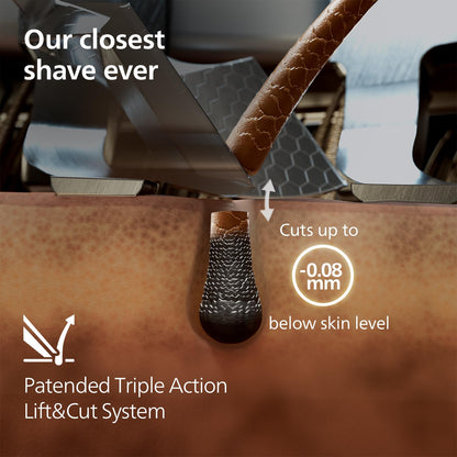 PHILIPS Men's Electric Rotary Shaver, SkinIQ Pro Tech, Lift & Cut, 5 Shaving Modes, App Connected, Black - label detail