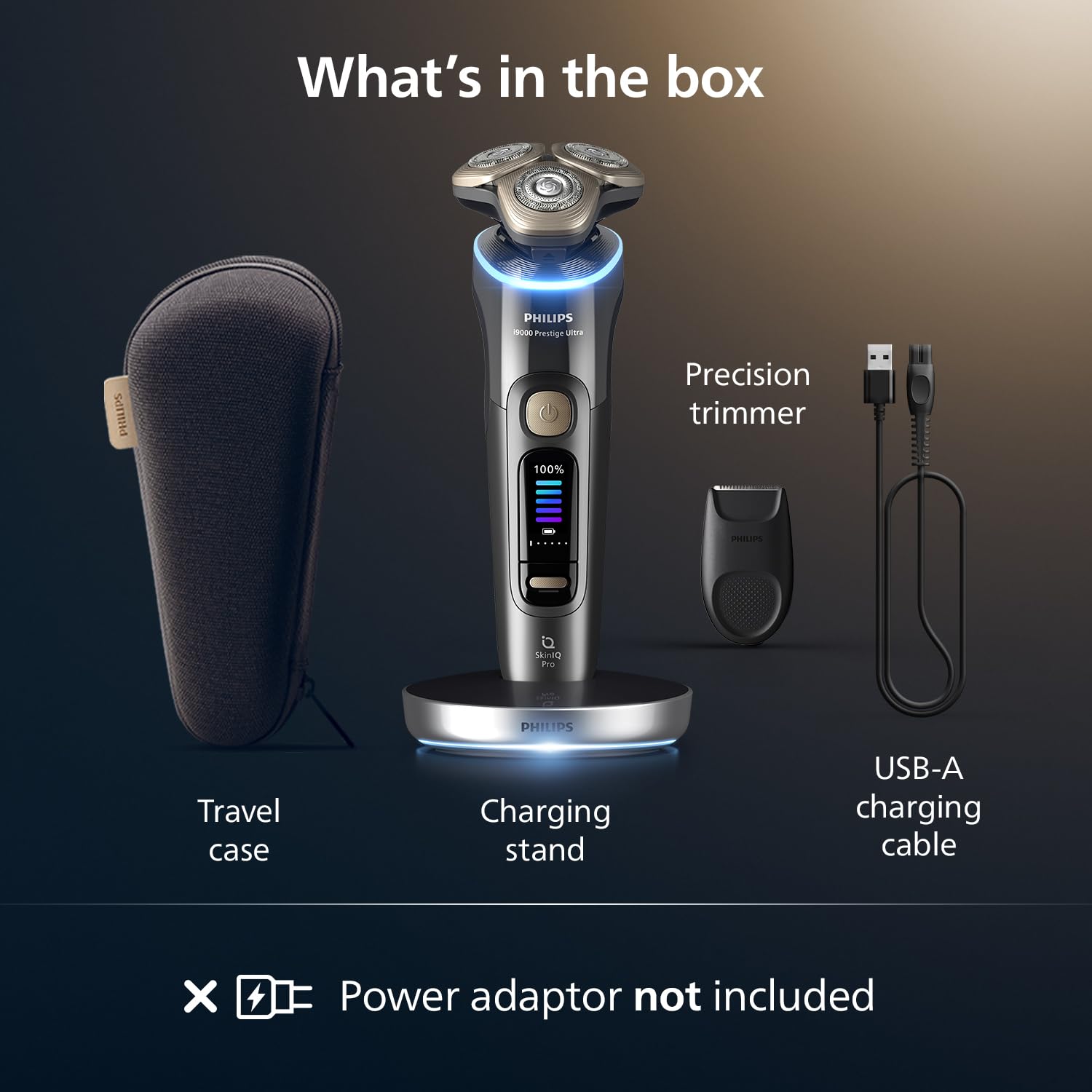 PHILIPS Men's Electric Rotary Shaver, SkinIQ Pro Tech, Lift & Cut, 5 Shaving Modes, App Connected, Black - in use