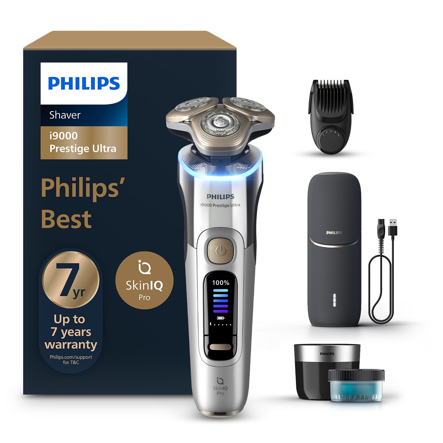 PHILIPS Men's Electric Rotary Shaver, SkinIQ Pro Tech, Lift & Cut, 5 Shaving Modes, App Connected, Black (9)