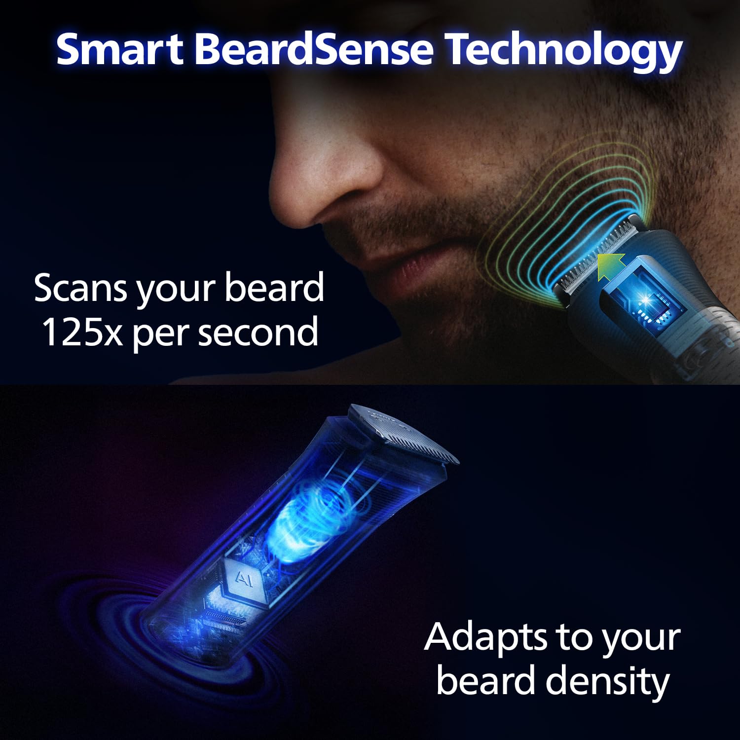 PHILIPS MG7931 16-in-1 Men's Trimmer, BeardSense Technology, IPX7 Waterproof, 120 Min Runtime, 5-Year Warranty - back view (1