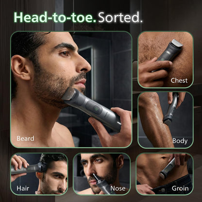 PHILIPS MG7931 16-in-1 Men's Trimmer, BeardSense Technology, IPX7 Waterproof, 120 Min Runtime, 5-Year Warranty - back view (1
