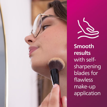 PHILIPS Series 5000 Facial Hair Remover for Women, Electric Shaver with LED Light and Mirror, Cordless, AA Battery Included, 