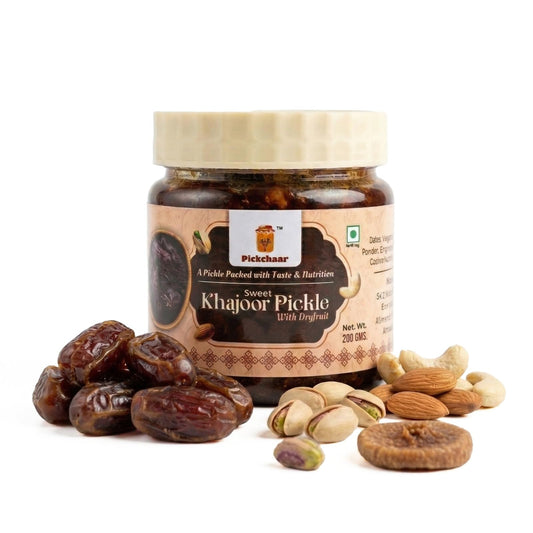 PICKCHAAR Sweet Khajoor Pickle with Dry Fruits, Homestyle Specialty Pickle, No Artificial Preservatives, Available in Multipl