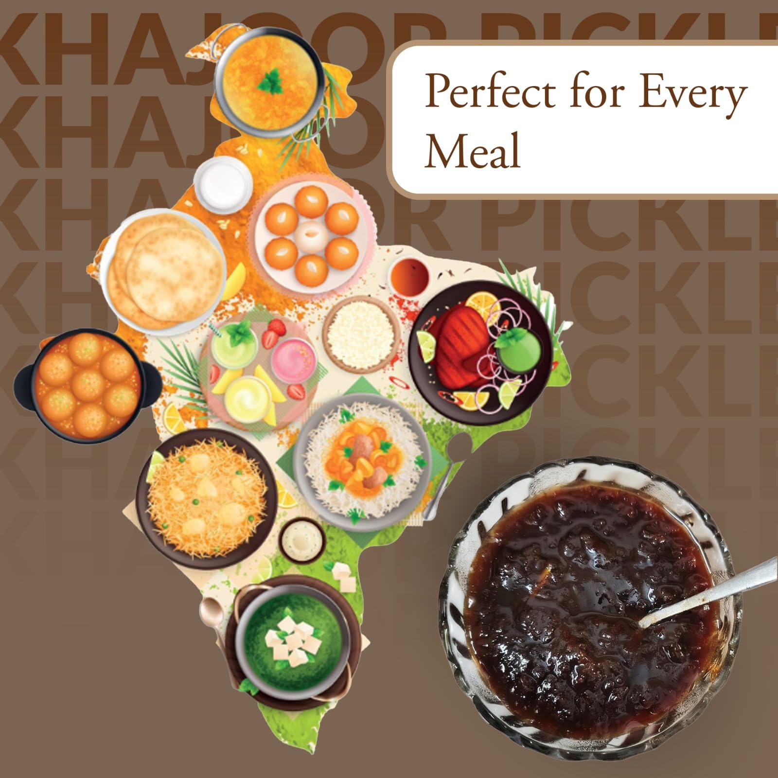 PICKCHAAR Sweet Khajoor Pickle with Dry Fruits, Homestyle Specialty Pickle, No Artificial Preservatives, Available in Multipl