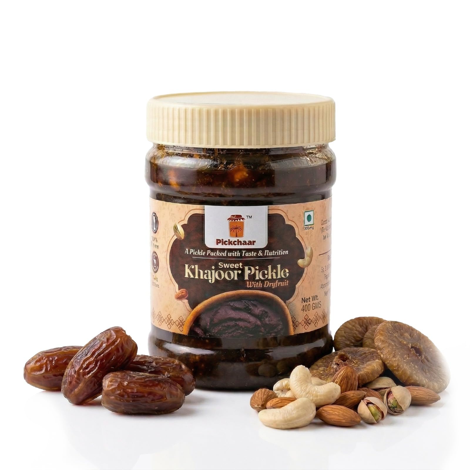 PICKCHAAR Sweet Khajoor Pickle with Dry Fruits, Homestyle Specialty Pickle, No Artificial Preservatives, Available in Multipl