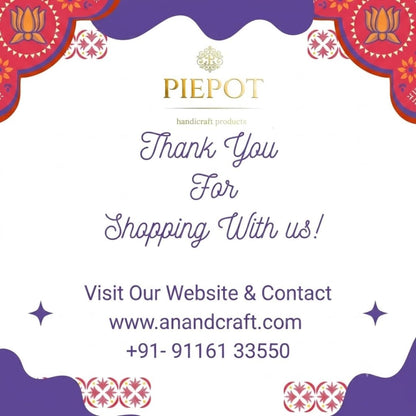 Piepot Rakhi for Brother, Rakhi Gift Set for Brother, German Silver Bowl and Spoon with Designer Rakhi, Raksha Bandhan Gift H