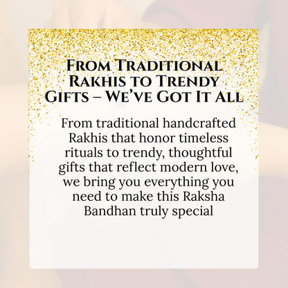 Piepot Rakhi for Brother, Rakhi Gift Set for Brother, German Silver Bowl and Spoon with Designer Rakhi, Raksha Bandhan Gift H