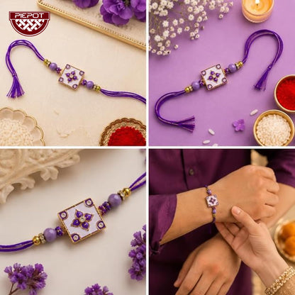 Piepot Rakhi Set for Brother | Handmade Rakhi with Pearl Beads & Brother Ever Pen | Raksha Bandhan Gift Combo for Bhai - ingr