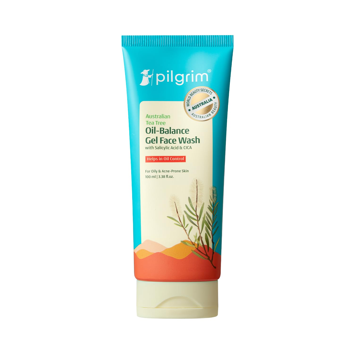 Pilgrim 1% Salicylic Acid Gel Face Wash 100 ml | Gel Face Wash with CICA & Tea Tree For Men & Women, for Oily skin, Acne Pron