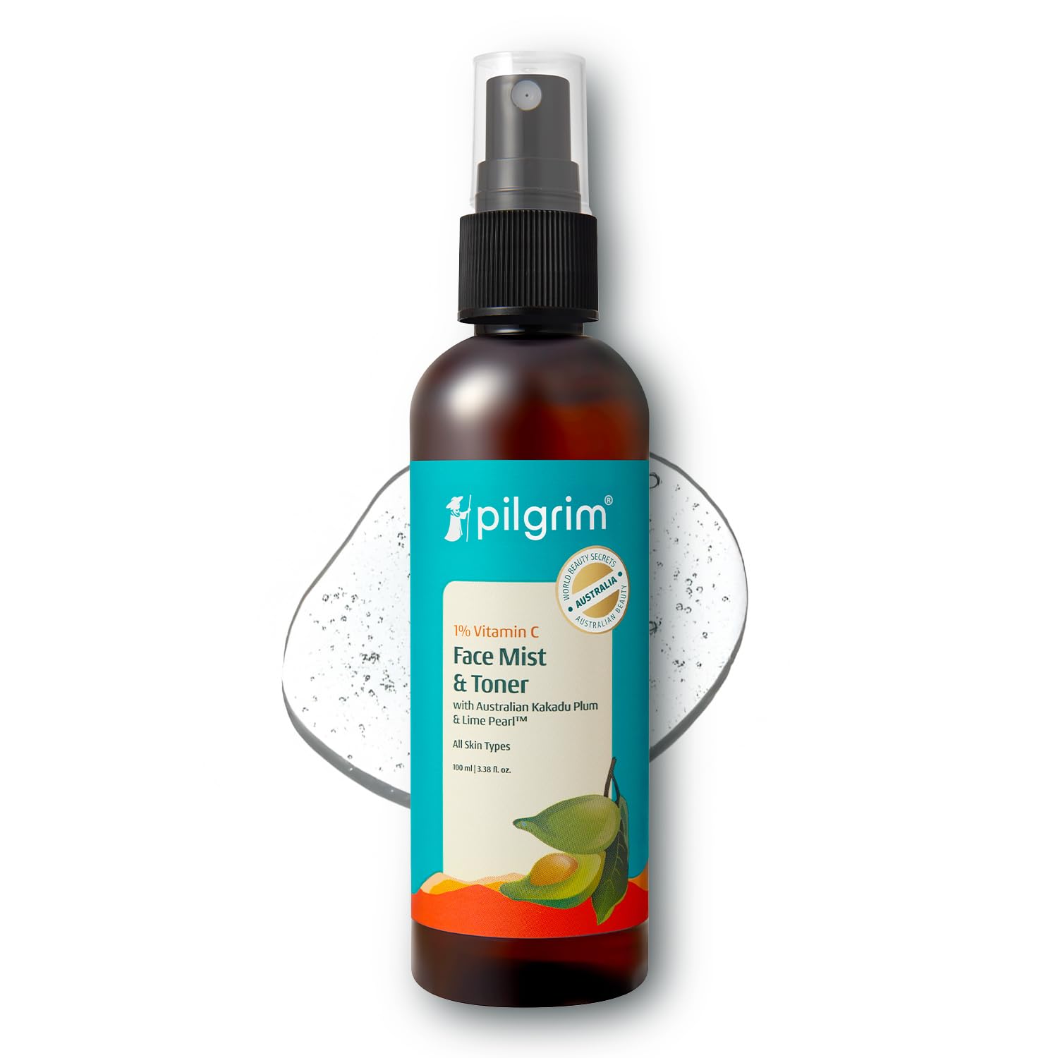 Pilgrim 1% Vitamin C Toner with Australian Kakadu Plum & Lime Pearl, Alcohol-Free, 100ml